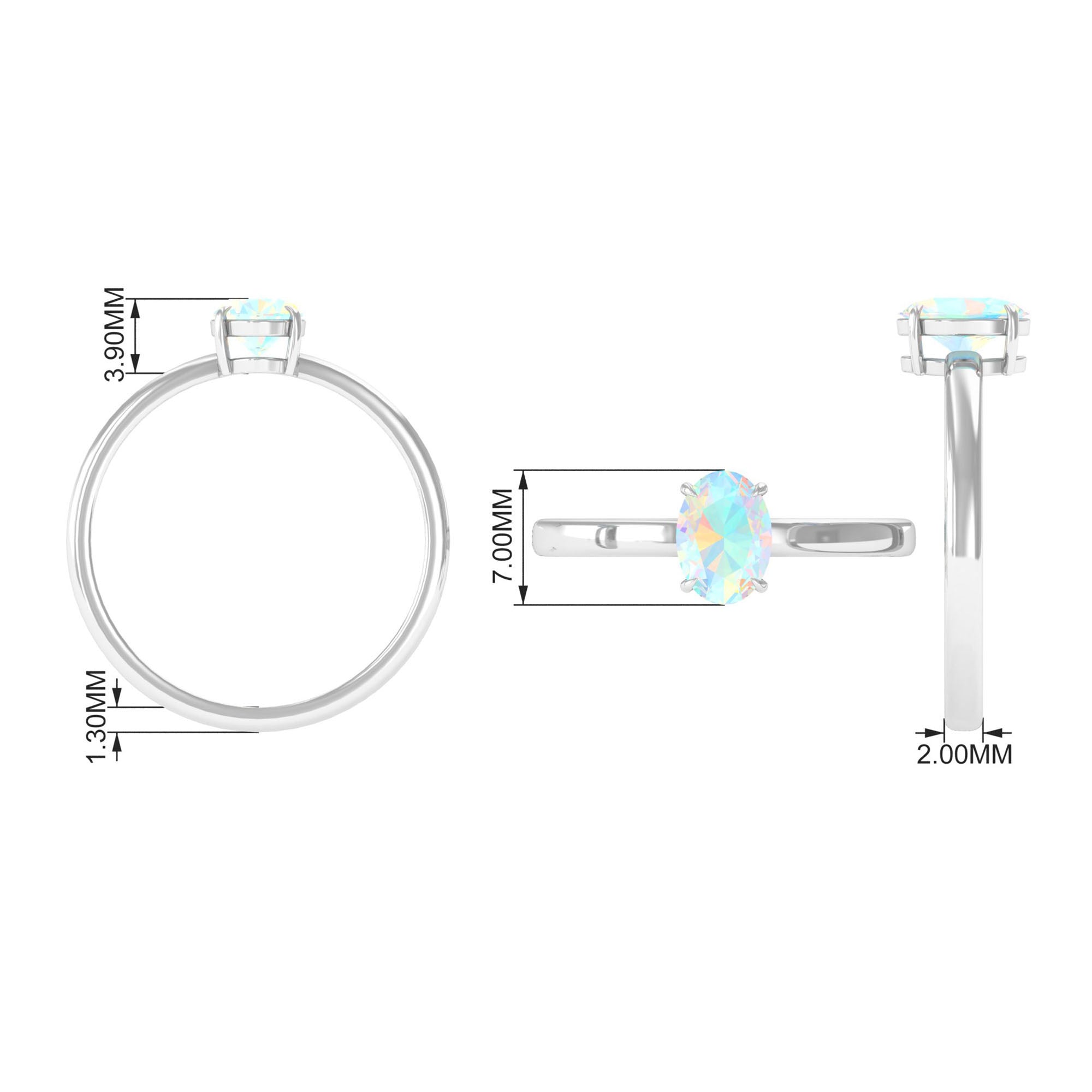 5X7 MM Oval Cut Ethiopian Opal Solitaire Ring in Claw Setting Ethiopian Opal - ( AAA ) - Quality - Rosec Jewels