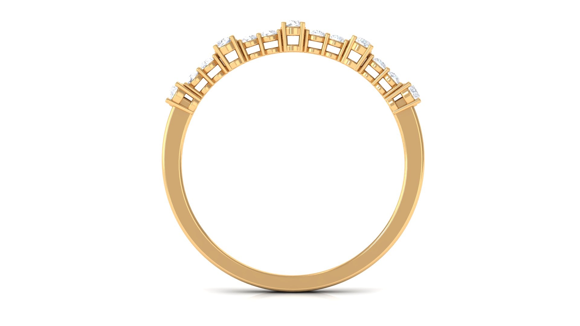 Minimal Diamond Half Eternity Stackable Ring Diamond - ( HI-SI ) - Color and Clarity - Rosec Jewels