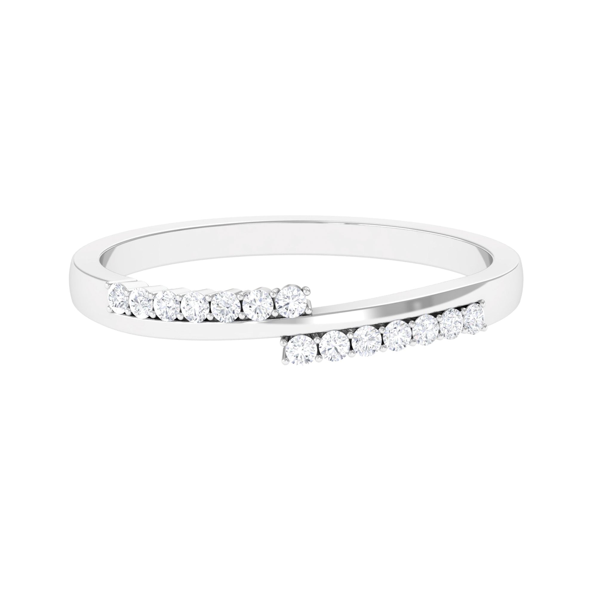 Minimal Diamond Stackable Band Ring in Prong Setting Diamond - ( HI-SI ) - Color and Clarity - Rosec Jewels