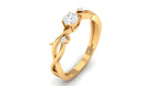 Round Diamond Crossover Solitaire Engagement Ring in Gold Diamond - ( HI-SI ) - Color and Clarity - Rosec Jewels