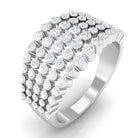 Genuine Diamond Statement Wedding Band Diamond - ( HI-SI ) - Color and Clarity - Rosec Jewels