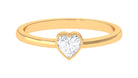 Bezel Set Heart Shape Real Diamond Solitaire Promise Ring Diamond - ( HI-SI ) - Color and Clarity - Rosec Jewels