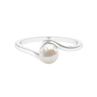 2.25 CT Solitaire Freshwater White Pearl Bypass Ring in Gold Freshwater Pearl - ( AAA ) - Quality - Rosec Jewels