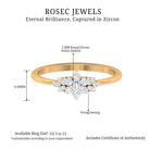 Cubic Zirconia Flower Cluster Engagement Ring Zircon - ( AAAA ) - Quality - Rosec Jewels