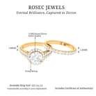 Cubic Zirconia Bridal Ring Set with Stackable Band Zircon - ( AAAA ) - Quality - Rosec Jewels