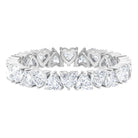 Claw Set Cubic Zirconia Heart Eternity Band Ring in Gold Zircon - ( AAAA ) - Quality - Rosec Jewels