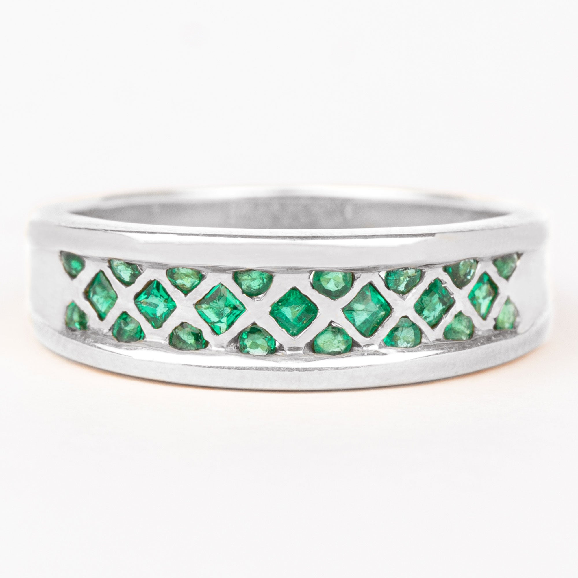 1/2 CT Bezel Set Emerald and Gold Band Ring Emerald - ( AAA ) - Quality - Rosec Jewels