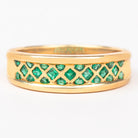 1/2 CT Bezel Set Emerald and Gold Band Ring Emerald - ( AAA ) - Quality - Rosec Jewels