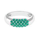 May Birthstone 1/2 CT Round Cut Emerald Anniversary Ring Emerald - ( AAA ) - Quality - Rosec Jewels