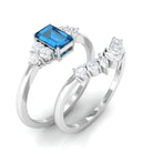 1.50 CT London Blue Topaz and Diamond Ring Set London Blue Topaz - ( AAA ) - Quality - Rosec Jewels