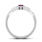 1.50 CT Solitaire Rhodolite and Diamond Wedding Ring Set Rhodolite - ( AAA ) - Quality - Rosec Jewels