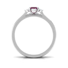 1.25 CT Natural Rhodolite and Diamond Ring Set Rhodolite - ( AAA ) - Quality - Rosec Jewels