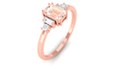 3/4 CT Morganite Solitaire Engagement Ring with Diamond Morganite - ( AAA ) - Quality - Rosec Jewels