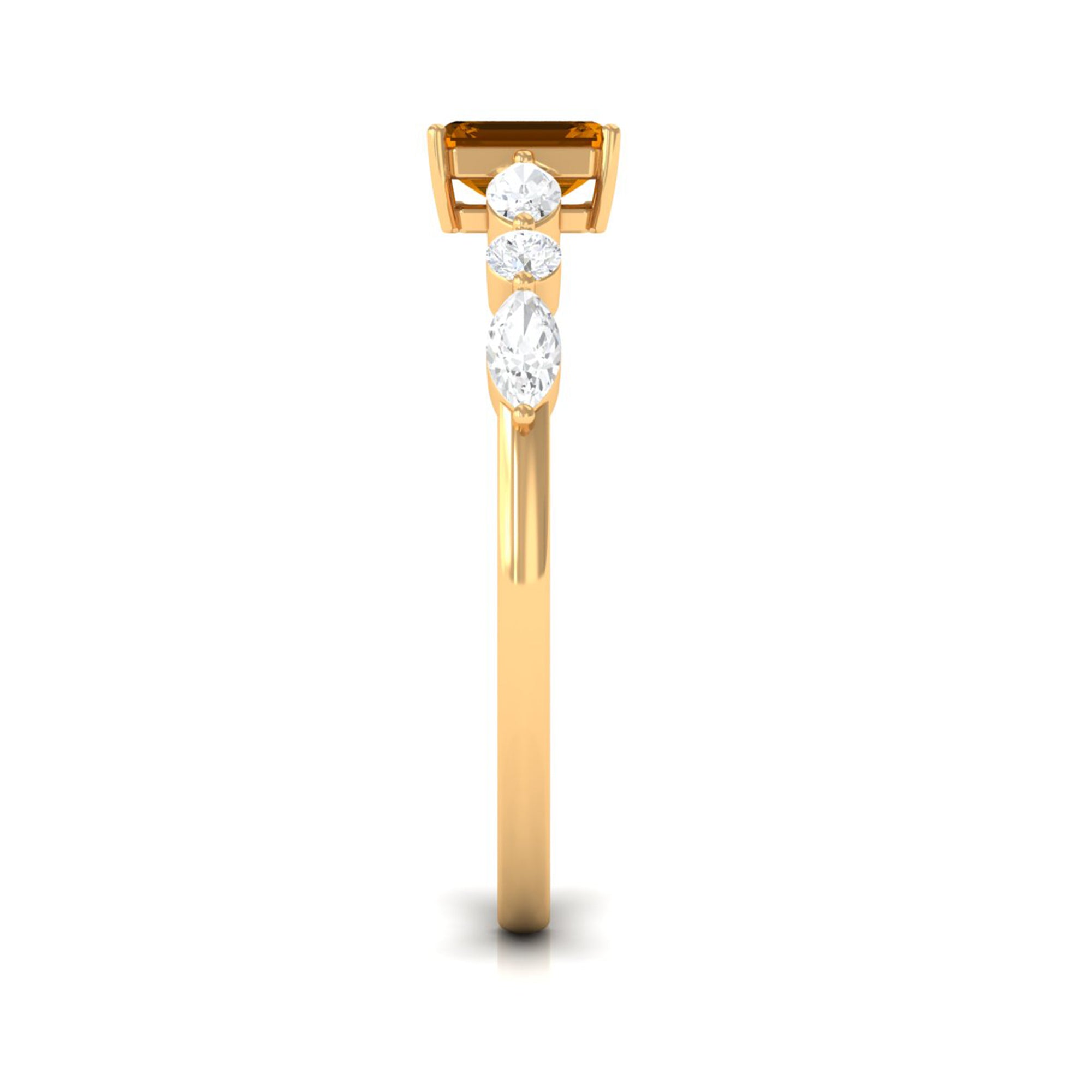 0.75 CT Elegant Citrine Promise Ring with Moissanite Stones Citrine - ( AAA ) - Quality - Rosec Jewels