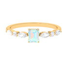 3/4 CT Octagon Ethiopian Opal Solitaire Ring with Diamond Side Stones Ethiopian Opal - ( AAA ) - Quality - Rosec Jewels