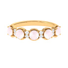 1.75 CT Rose Quartz and Diamond Half Eternity Ring Rose Quartz - ( AAA ) - Quality - Rosec Jewels