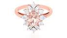 2.25 Carat Morganite and Moissanite Cocktail Ring Morganite - ( AAA ) - Quality - Rosec Jewels