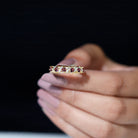 Designer Anniversary Ring with Pink Tourmaline and Diamond Pink Tourmaline - ( AAA ) - Quality - Rosec Jewels