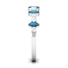 1.25 CT London Blue Topaz and Diamond Half Eternity Ring London Blue Topaz - ( AAA ) - Quality - Rosec Jewels