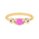 Pink Sapphire Infinity Engagement Ring with Diamond Pink Sapphire - ( AAA ) - Quality - Rosec Jewels