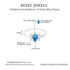 1 CT Marquise Cut Swiss Blue Topaz Promise Ring with Moissanite Swiss Blue Topaz - ( AAA ) - Quality - Rosec Jewels