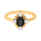 Created Black Diamond Cocktail Engagement Ring Lab Created Black Diamond - ( AAAA ) - Quality - Rosec Jewels