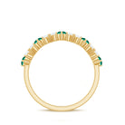 1 CT Created Emerald and Diamond Zig Zag Half Eternity Ring Lab Created Emerald - ( AAAA ) - Quality - Rosec Jewels