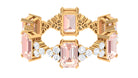 Morganite Designer Eternity Ring with Moissanite Morganite - ( AAA ) - Quality - Rosec Jewels