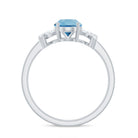 Oval Swiss Blue Topaz Solitaire Split Shank Ring with Diamond Swiss Blue Topaz - ( AAA ) - Quality - Rosec Jewels