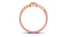 Natural Morganite Stackable Ring Set with Diamond Morganite - ( AAA ) - Quality - Rosec Jewels