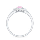 Pear Cut Rose Quartz Designer Engagement Ring with Diamond Rose Quartz - ( AAA ) - Quality - Rosec Jewels