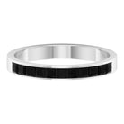 Minimal Princess Cut Black Onyx Semi Eternity Ring in Channel Setting Black Onyx - ( AAA ) - Quality - Rosec Jewels