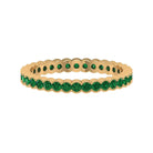 Beaded Bezel Emerald Full Eternity Anniversary Band Ring Emerald - ( AAA ) - Quality - Rosec Jewels