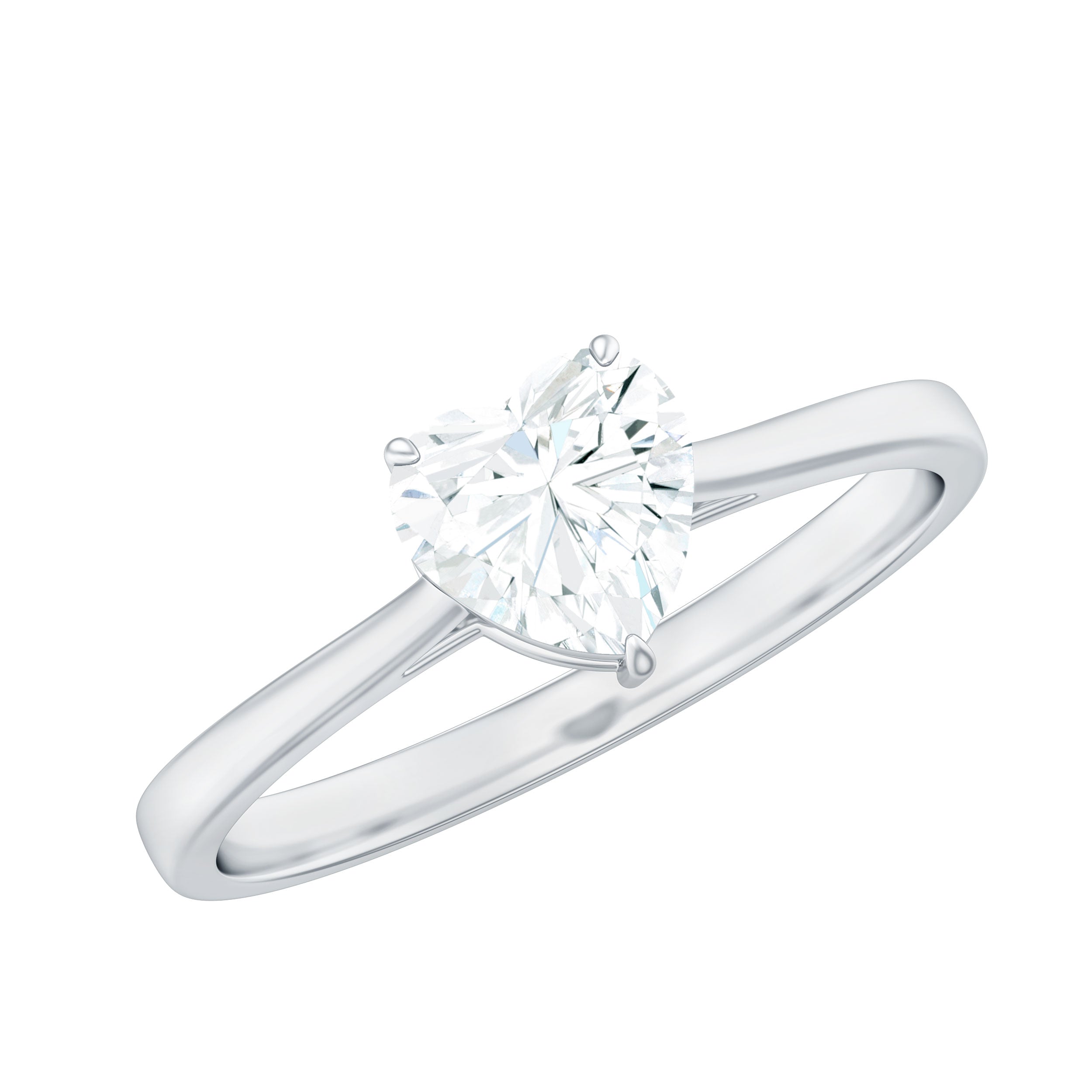 1.5 CT Heart Shape Moissanite Solitaire Ring Moissanite - ( D-VS1 ) - Color and Clarity - Rosec Jewels