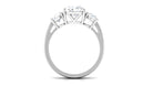 Meghan Markle Inspired Three Stone Moissanite Engagement Ring Moissanite - ( D-VS1 ) - Color and Clarity - Rosec Jewels