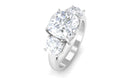 Meghan Markle Inspired Three Stone Moissanite Engagement Ring Moissanite - ( D-VS1 ) - Color and Clarity - Rosec Jewels