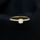 1/2 CT Natural Diamond Solitaire Engagement Ring with Side Stones Diamond - ( HI-SI ) - Color and Clarity - Rosec Jewels