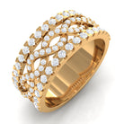 1 CT Designer Moissanite Twisted Wide Wedding Band in Gold Moissanite - ( D-VS1 ) - Color and Clarity - Rosec Jewels