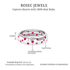 1 CT Scattered Ruby Silver Band Ring Ruby - ( AAA ) - Quality 92.5 Sterling Silver 9.5 - Rosec Jewels