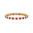 Ruby and Moissanite Full Eternity Stackable Ring Ruby - ( AAA ) - Quality - Rosec Jewels