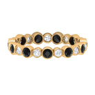 1.5 CT Alternate Black Diamond and Moissanite Uneven Eternity Band Ring Black Diamond - ( AAA ) - Quality - Rosec Jewels