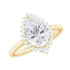 Pear Shape Moissanite Halo Engagement Ring Moissanite - ( D-VS1 ) - Color and Clarity - Rosec Jewels