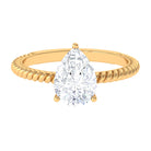 Certified Pear Zircon Solitaire Engagement Ring Zircon - ( AAAA ) - Quality - Rosec Jewels