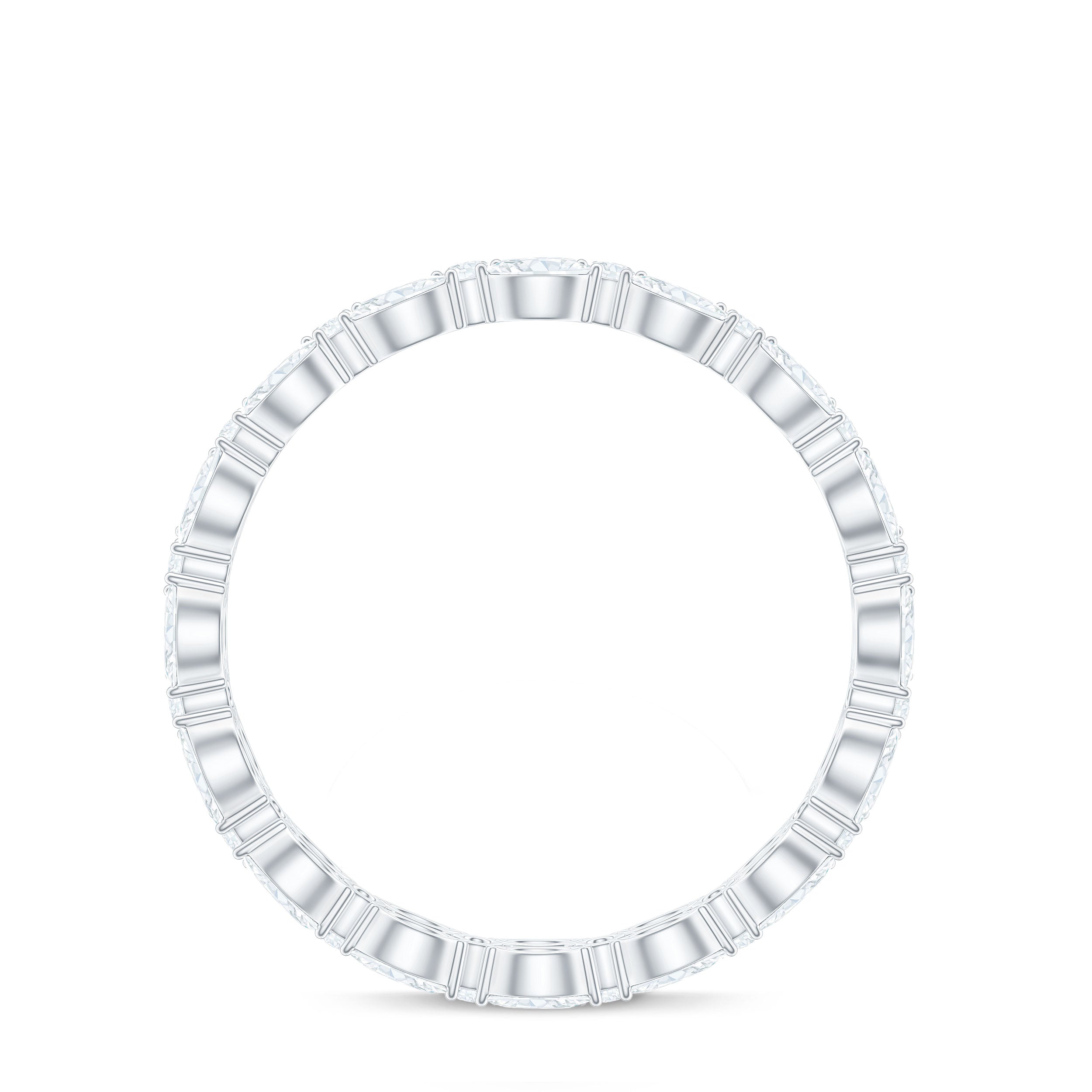 1.25 CT Marquise and Round Cut Zircon Full Eternity Ring Zircon - ( AAAA ) - Quality - Rosec Jewels