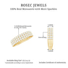 1.5 CT Moissanite Half Eternity Band Ring Moissanite - ( D-VS1 ) - Color and Clarity - Rosec Jewels