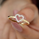 Certified Diamond Open Heart Promise Ring Diamond - ( HI-SI ) - Color and Clarity - Rosec Jewels