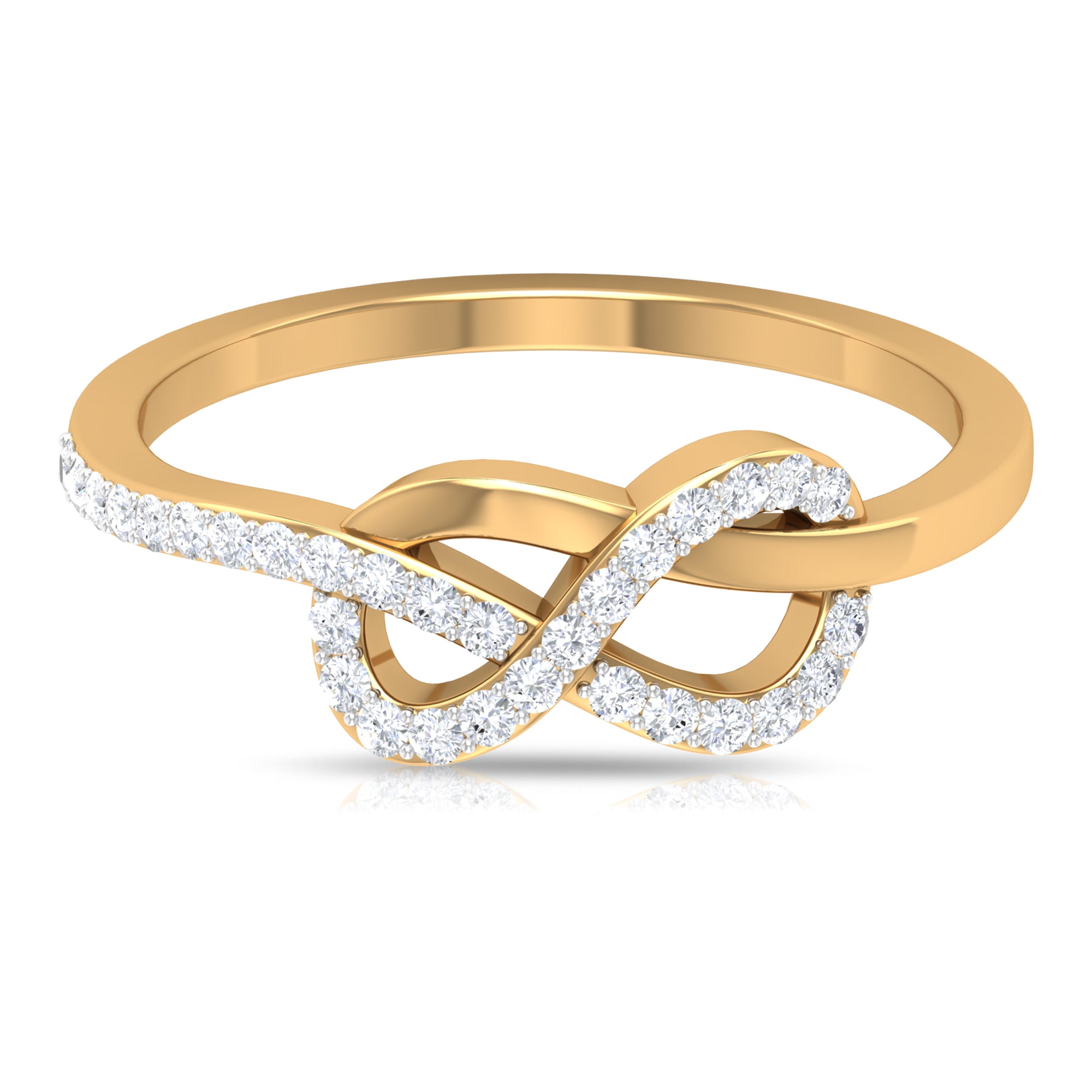 Minimalist Diamond Twisted Infinity Ring Diamond - ( HI-SI ) - Color and Clarity - Rosec Jewels