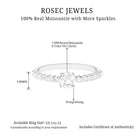 Round Moissanite Side Stone Engagement Ring Moissanite - ( D-VS1 ) - Color and Clarity - Rosec Jewels