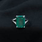 Lab Created Emerald Solitaire Engagement Ring Lab Created Emerald - ( AAAA ) - Quality - Rosec Jewels