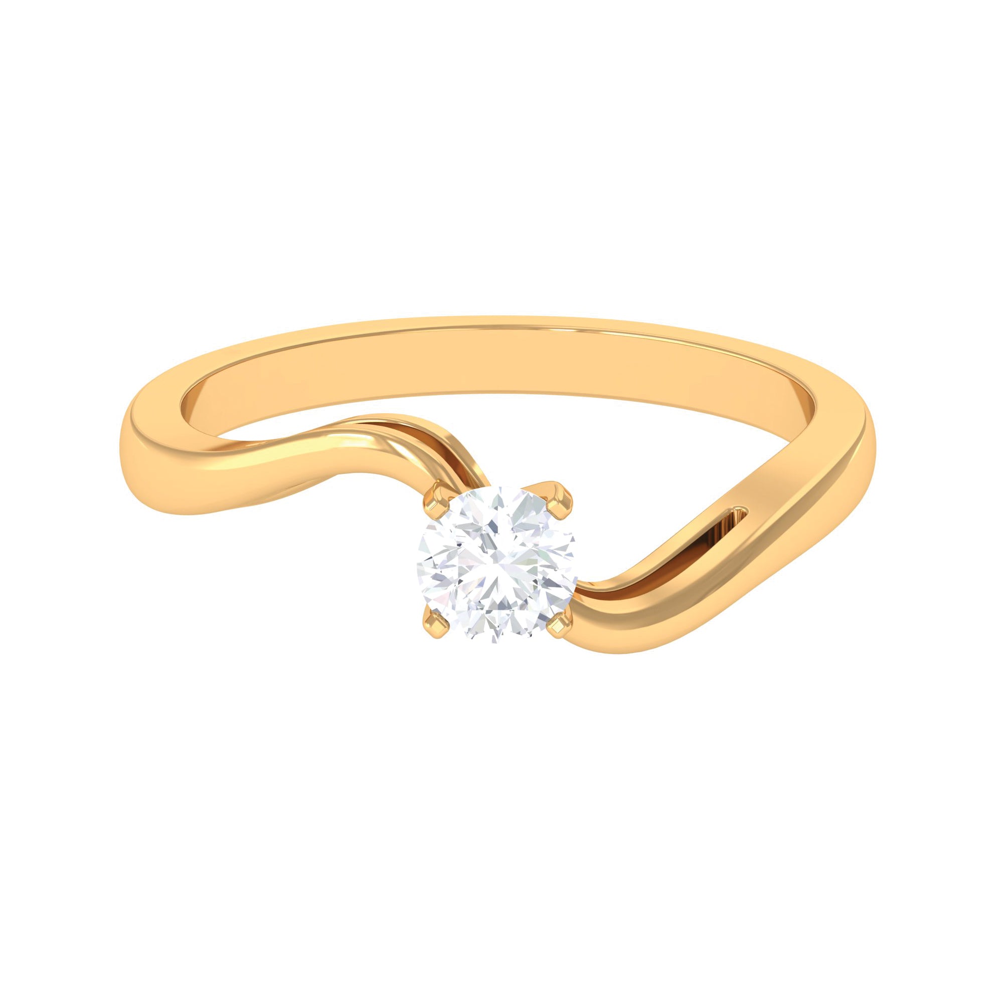 Cute Moissanite Solitaire Bypass Ring Moissanite - ( D-VS1 ) - Color and Clarity - Rosec Jewels